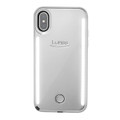 LuMee Duo - protective case with front and back facing lights - for the perfect selfie or video, iPhone XS Max, Silver Mirror