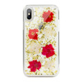Switcheasy Flash protection case with real flower Elements - iPhone XS Max - Florid Red