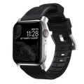 Nomad Rugged Watch Strap  for Apple Watch 42/44/45/49mm, Black with Silver Hardware