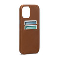 Sena Snap On Wallet Case - genuine leather case with card pockets - iPhone 12 / 12 Pro, Brown