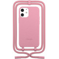Woodcessories - BioCase Necklace - non toxic bio-degradable case with necklace/crossbody strap - iPhone 12 Mini, Pink
