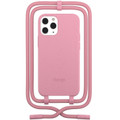 Woodcessories - BioCase Necklace - non toxic bio-degradable case with necklace/crossbody strap - iPhone 12 and 12 Pro, Pink