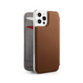 Twelve South - SurfacePad minimalist thin genuine leather case/cover for iPhone 12 and 12 Pro, Cognac