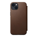 Nomad Modern Folio Case - genuine Horween Leather  with card and cash storage - iPhone 13, Brown 