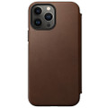 Nomad Modern Folio Case - genuine Horween Leather  with card and cash storage - iPhone 13 Pro Max, Brown