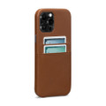 Sena Snap On Wallet Case - genuine leather case with card pockets - iPhone 13 / 13 Pro, Brown
