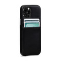 Sena Snap On Wallet Case - genuine leather case with card pockets - iPhone 13 Pro Max, Black