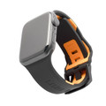 UAG Urban Armor Gear Civilian Watch Strap – Silicone with stainless steel hardware for Apple Watch - 42/44/45mm, Black/Orange