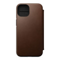 Nomad Modern Leather Folio Case -  with card and cash storage - iPhone 14 Pro, Brown
