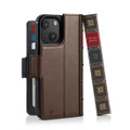 Twelve South BookBook Vintage Wallet Style Leather Case - iPhone 14 Plus, Brown