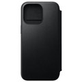 Nomad Modern Leather Folio Case -  with card and cash storage - iPhone 15 Pro Max, Black