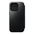 Nomad Modern Horween Leather Folio Case -  with card and cash storage - iPhone 15 Pro, Black
