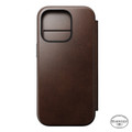 Nomad Modern Horween Leather Folio Case - iPhone 16 Pro, Brown