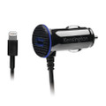 Kensington PowerBolt 3.4 amp Dual Fast Charge Car Charger - Coiled Lightning Cable & USB output - for Apple devices