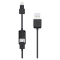 Scosche Smartstrike - 2 in 1 Charge & Sync Cable for Lightning and micro USB Devices, Black