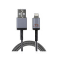 MOS Spring Charge and Sync Lightning Cable - Aluminium heads and woven cable - 90cm