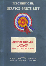 Austin Healey 3000 BJ7, BJ8 1962 to 1968 - Mechanical Service Parts List (AKD3523)