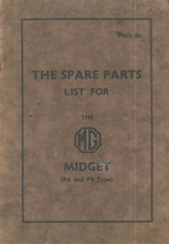 MG Midget (PA & PB type) 1932 to 1934 - Service Parts List
