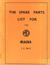 MG Magna (L Type) 1933 to 1934 - Service Parts List