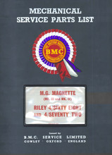 Magnette - Mk III & Mk IV 1959 to 1968 - Mechanical Service Parts List
