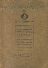 MG Service Information Sheets - 1928 to 1939