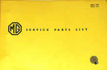 MGB 1962 Service Parts List