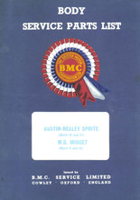 Sprite Mk III & Mk IV, Midget Mk II & Mk III 1964 to 1969 - Body Service Parts List