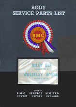 Riley Elf, Wolseley Hornet Mk I, Mk II 1961 to 1967 - Body Service Parts List