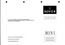 Mini All Models 1976 to 1992 - Service Manual