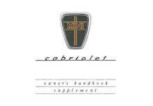 Mini Cabriolet 1991 to 1993 - Owner's Handbook