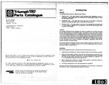 TR7 1975 to 1978 - Parts Fiche