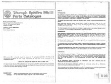 Spitfire Mk III 1967 to 1970 - Parts Fiche