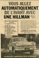 Annonce - 1961 Hillman Minx Deluxe (1961 Hillman)