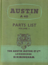 A40 1947 to 1956 - Service Parts List