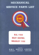 MG 1100, Riley Kestrel and Wolseley 1100 Mk I 1962 to 1967 - Mechanical Parts List