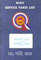 Austin 1100 & Morris 1100 Mk I 1962 to 1967 - Body Parts List