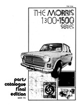 Morris 1300/1500 Series including Nomad (Australian spec) - Parts Catalogue