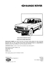 Service Manual - Range Rover Classic (North America) - 1987 to 1989