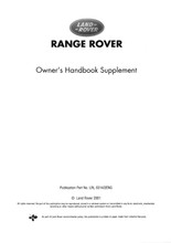 Owner's Handbook Supplement - English