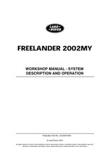 System Description and Operation - Land Rover Freelander Series I 2001 to 2006 North America