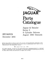 Parts Manual - XJ6 & Daimler Sovereign Series III - Aug 1985 to 1987 (RTC9897CB)