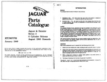 Parts Microfiche - XJ6 & Daimler Sovereign Series III - Aug 1985 to 1987 (RTC9897FM)