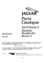 Parts Manual - XJ12 & Daimler Double Six Series III - 1979 to Aug 1985 (RTC9886CE)