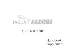 Driver’s Handbook Supplement- XJR-S 1988 to 1991  (XJR-S-6.0-Litre-Supplement)
