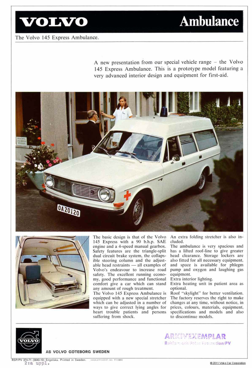 OPO 10 - Véhicule Ambulance 1/43 Compatible avec Volvo 145 Express 1969 ( AMB07