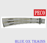Peco SL87 1043 Turnout Left Hand Code 100 Curved #6 Double Radius - Streamline