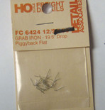 Detail Associates 6424 Freight Car Grab Irons Piggy Back Flat 19.5 Drop pkg(12) HO Scale 