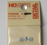 Detail Associates 6429 Roping Tabs ACF Center Flow Covered Hopper pkg(8) HO Scale 