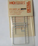 Detail Associates 6431 End Frame & Ladders ACF Center Flow Covered Hopper (Pair) HO Scale 