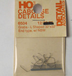 Detail Associates 6504 Caboose Grab Irons L Shaped (pkg 10) HO Scale 